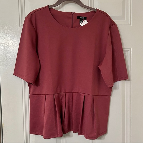 Simply Vera Vera Wang Mauve Peplum Top in XXL, NWT - Picture 3 of 9